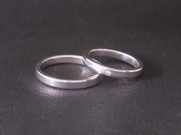 プラチナ900 結婚指輪 ペアリング 平打ちマリッジリング ３〜３０号