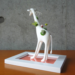 [Creema有限點10倍]苔蘚長頸鹿（Mosujirafu）_麒麟和植物雕像 第2張的照片