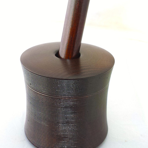 お茶やゴマを簡単に粉末に！天然木お茶ミル 千筋 すり鉢・すりこぎ