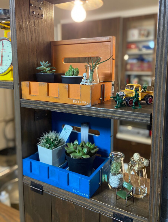 コンテナ　ティッシュケース　観葉植物　多肉植物　アメリカン　ヴィンテージ　(受注生産になります) 11枚目の画像