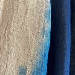 本藍染シャツブラウス（麻１００％） 3枚目の画像
