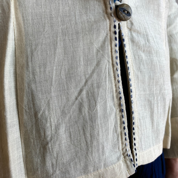 刈安染、タキシードジャケットジャケット（リネン１００％ 5枚目の画像