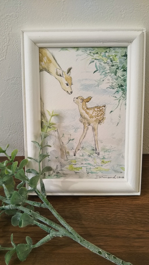 鹿の親子〜原画オリジナル一点物〜