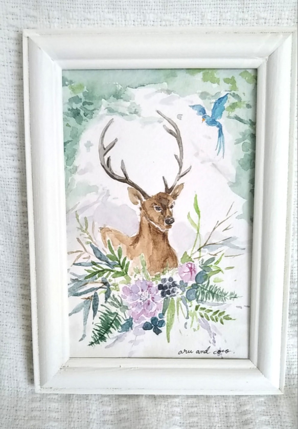 鹿の油彩画 ベストセラーのハンドメイド項目多彩で抽象的な絵画動物の油絵の