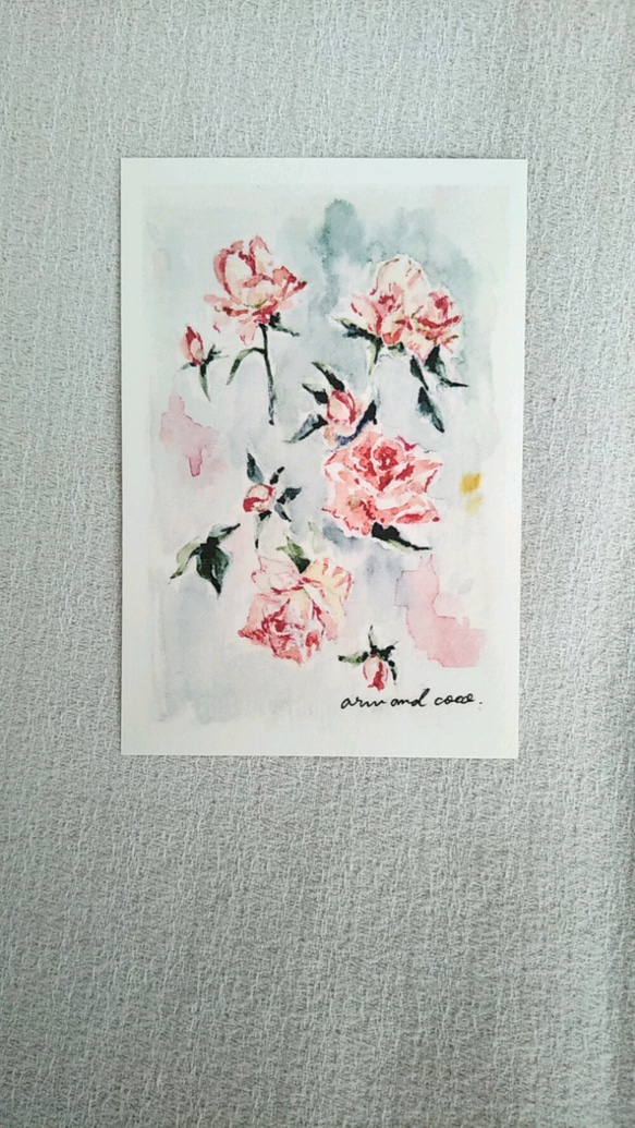 ✣ rose　花柄　ポストカード4枚セット✣ 2枚目の画像