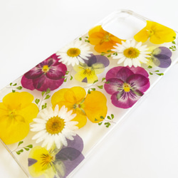 viola colorful carpet　～カラフルビオラの絨毯～　押し花ケース　全機種対応　 4枚目の画像