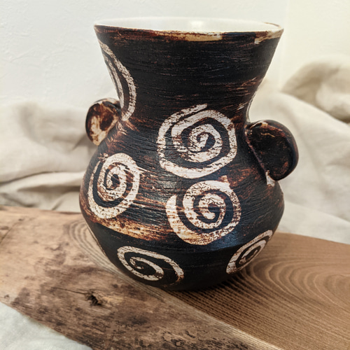 縄文土器のような花器 一輪挿し・花瓶・花器 Tomo's pottery 通販