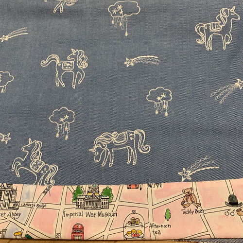 ユニコーンメルヘン刺繍生地のマキシスカート フレアスカート さおりん  