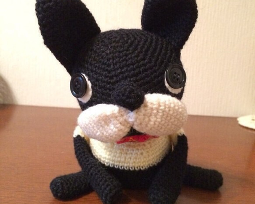 あみぐるみ 白黒のブルドッグの赤ちゃん ハンドメイド m44939002927_1.jpg?1716472990