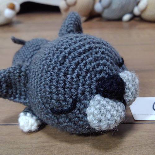 たったん様おまとめ あみぐるみ バルーンに乗ったクマさんとネコさん