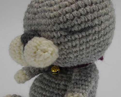 送料無料】ねこさん編みぐるみ～グレー② あみぐるみ hiro3163