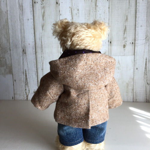 テディベアのお洋服【Lサイズ】 ダッフルコート（ブラウン