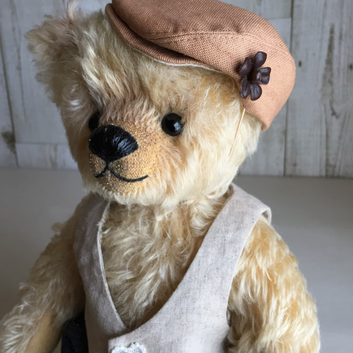 テディベアのお帽子【大サイズ】 コットンハンチング（ベージュ