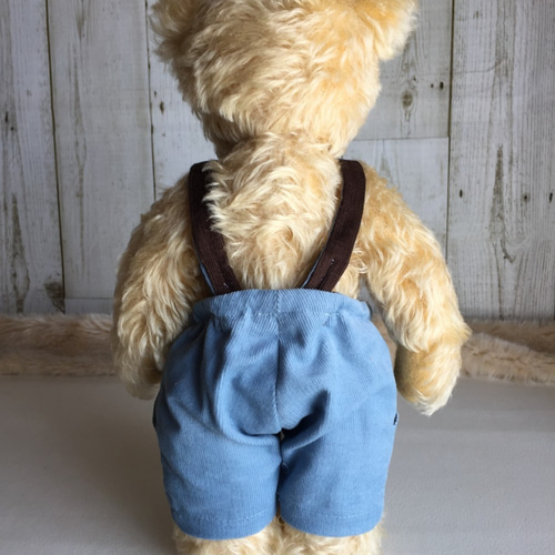 テディベアのお洋服【Lサイズ】綿ミジンコール天のサロペット