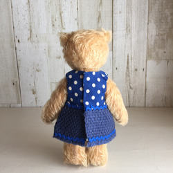 テディベアのお洋服【Sサイズ】ジャンパースカート（ブルー） 6枚目の画像