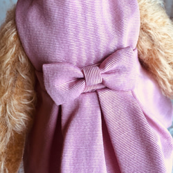 テディベアのお洋服【Sサイズ】　リボンドレス(ピンク) 6枚目の画像