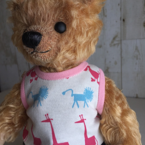 テディベアのお洋服【Mサイズ】 動物柄タンクトップ ぬいぐるみ