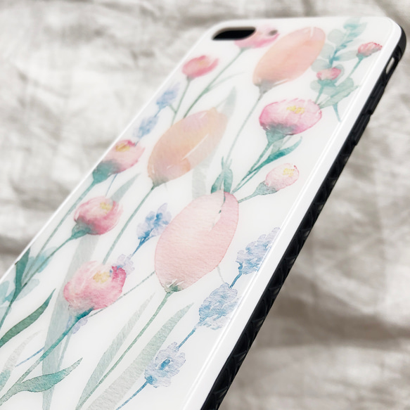《受注生産》強化ガラス製 iPhoneケース【bloom】iPhoneカバー 花柄 iPhone15 他全機種対応 4枚目の画像