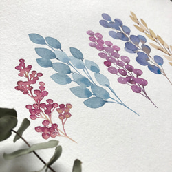 ボタニカルフラワー PVC  クリアポーチ 【watercolor botanical motif】イヤホンケース 8枚目の画像