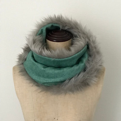 3way!emerald green×silverのsnood 2枚目の画像