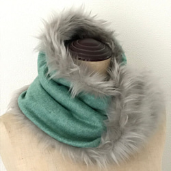 3way!emerald green×silverのsnood 3枚目の画像