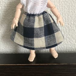 オビツ11 ミモレ丈のチェックのskirt 2枚目の画像