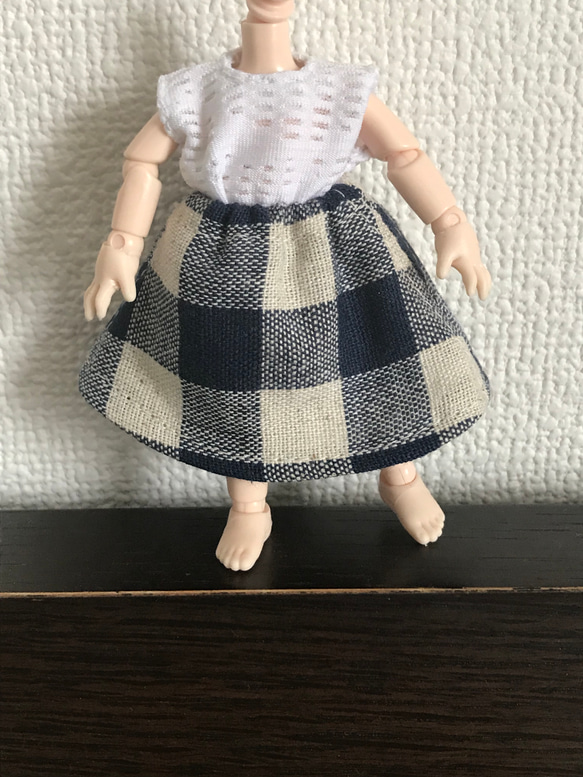 オビツ11 ミモレ丈のチェックのskirt 2枚目の画像