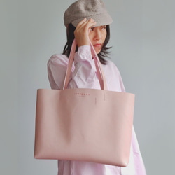 300g 超輕設計 裸粉色 托特包 tote bag 第2張的照片