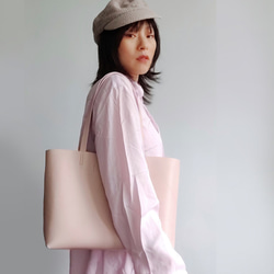 300g 超輕設計 裸粉色 托特包 tote bag 第6張的照片