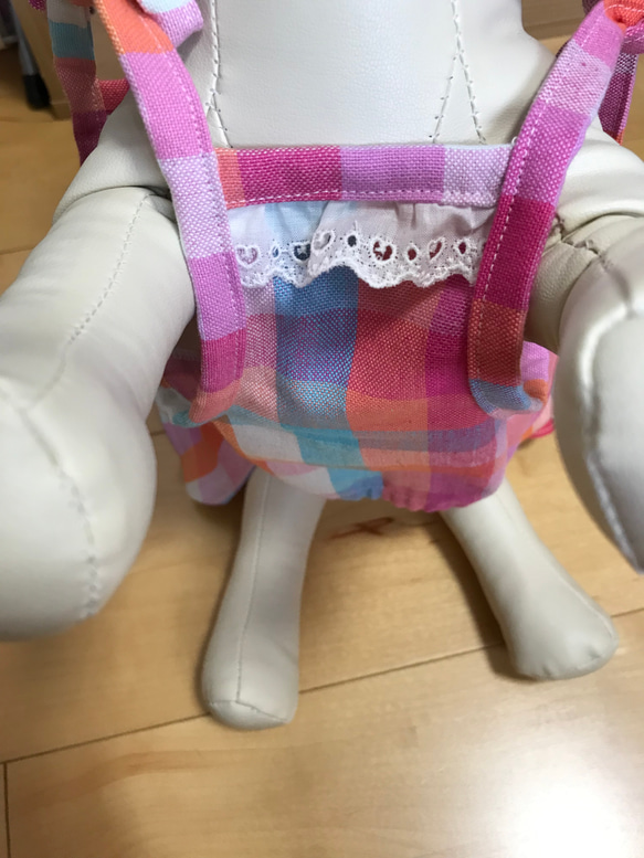 ☆犬服☆チェックのキャミソール　オーダー　ハンドメイド 4枚目の画像