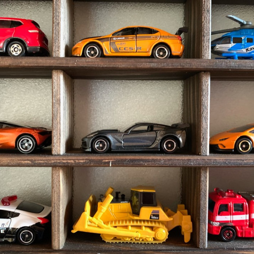 新品同様 3色から選べる！ トミカケース / 12台用 棚・シェルフ・ラック ミニカー