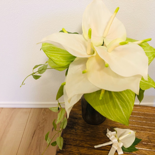 アンスリウムのブーケ&ブートニア ブーケ florist 通販 12483657