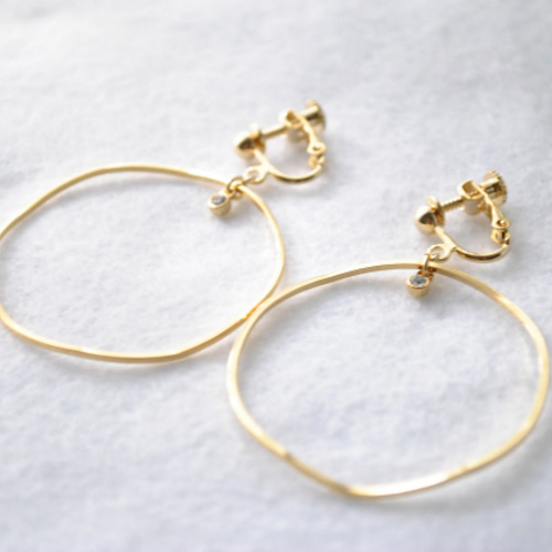 Hoop Earrings ピアス・イヤリング・樹脂ノンホール・14kgf イヤリング 