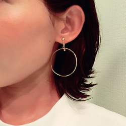 Hoop Earrings  ピアス・イヤリング・樹脂ノンホール・14kgf 4枚目の画像