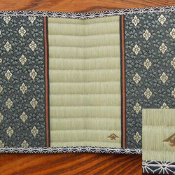 四方縁 畳ブックカバー富士山～麻の葉縁 紺～新書サイズ 3枚目の画像