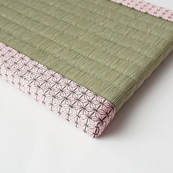 装飾ミニ畳～麻の葉ピンク～ 1枚目の画像