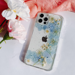 iPhone15 押し花ケース スマホケース HUAWEI P60/iPhone15pro/14pro/全機種対応 1枚目の画像