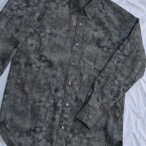 着物リメイク/本場奄美大島紬から 　メンズシャツ　　Mサイズ 着物リメイク/本場奄美大島紬から メンズシャツ Mサイズ 大島紬”着物