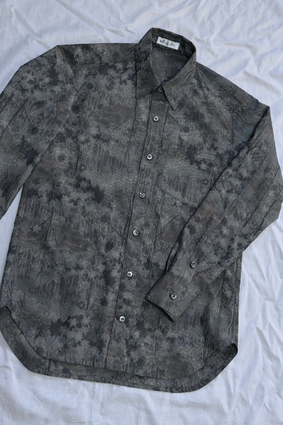 着物リメイク/本場奄美大島紬から 　メンズシャツ　　Mサイズ 着物リメイク/本場奄美大島紬から メンズシャツ Mサイズ 大島紬