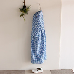 c_o_c_o_r_o　ギンガムチェック/コットン　ウエスト切り替えＡラインワンピース 6枚目の画像