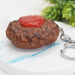 食品サンプル ハンバーグ(ケチャップ) キーホルダー 3枚目の画像