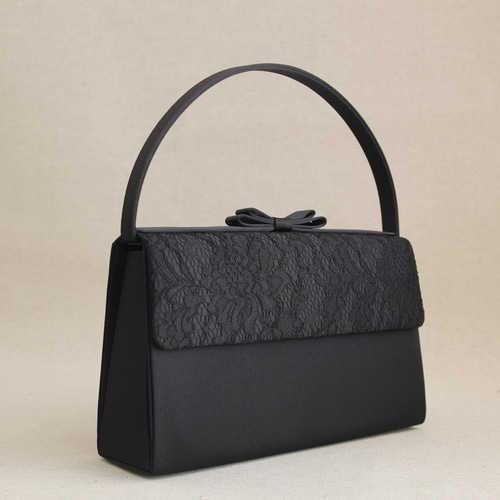 送料無料】【即納】レースフォーマルバッグ／卒業式バッグ／ブラック