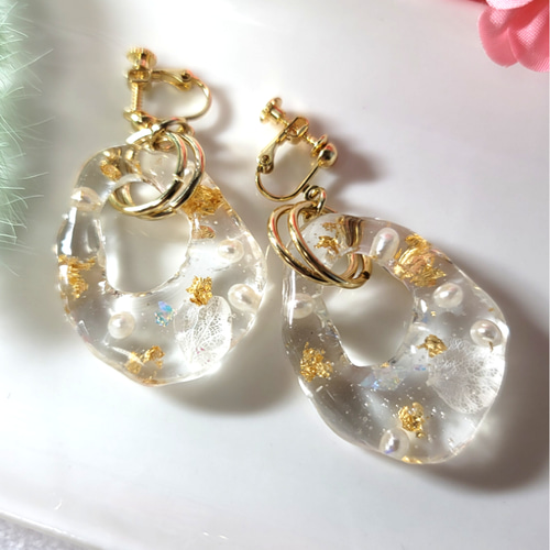 レジンピアス イヤリング クリア イヤリング・ノンホールピアス riko 