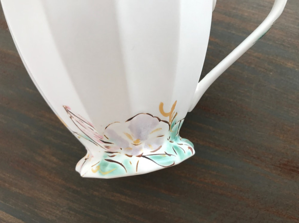 朝顔 8月名入れ対応マグカップ敬老の日　ギフトヶ月のお花マグカップは可愛らしい大人の雰囲気。砂糖の衣 7枚目の画像