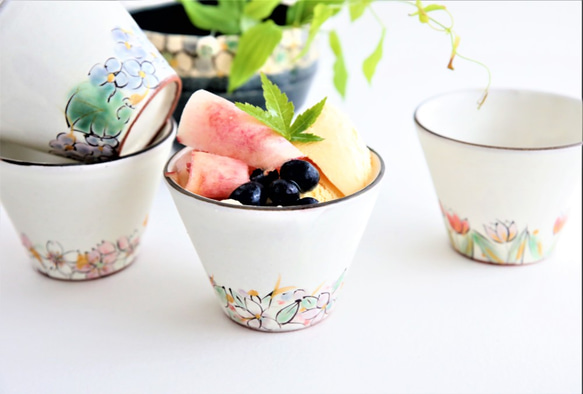 花模様のフリーカップ　ぞばちょこ　デザートカップ　スープカップにおすすめ　桜 8枚目の画像