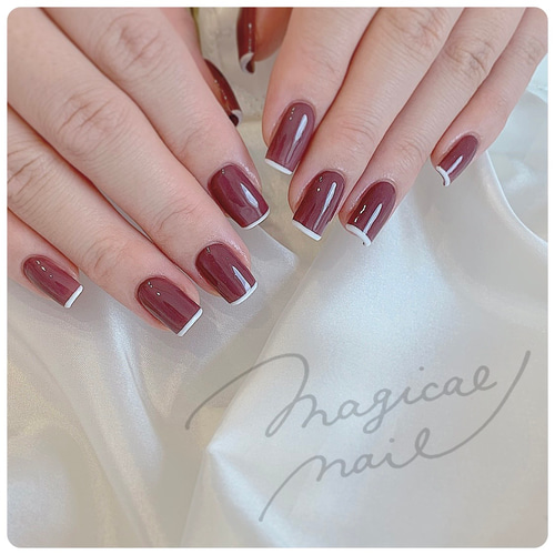 シンプル 個性派 普段使い 濃いめレッド 赤 ボルドー ブラウン