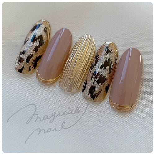 大人レオパード ネイルチップ 大人っぽレオパードネイル- ネイルチップ専門店ミチネイル