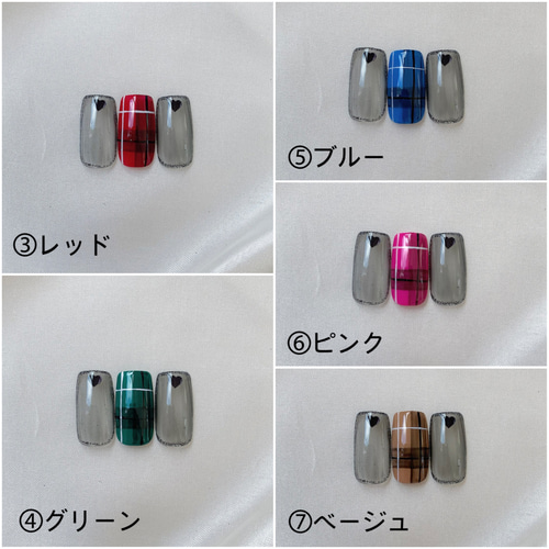 可愛い♡タータンチェック×シアーブラック 秋冬ネイル フラッシュ