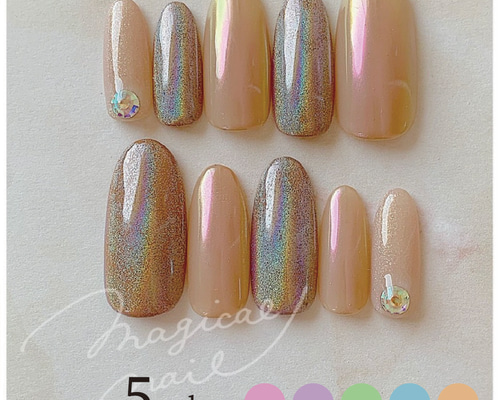 再販☆キラキラ☆ユニコーンパウダー オーロラ ネイル シンプル キレイ