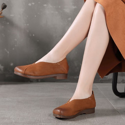 【送料無料】新しいレトロな牛革のソフトソールの女性靴 4枚目の画像